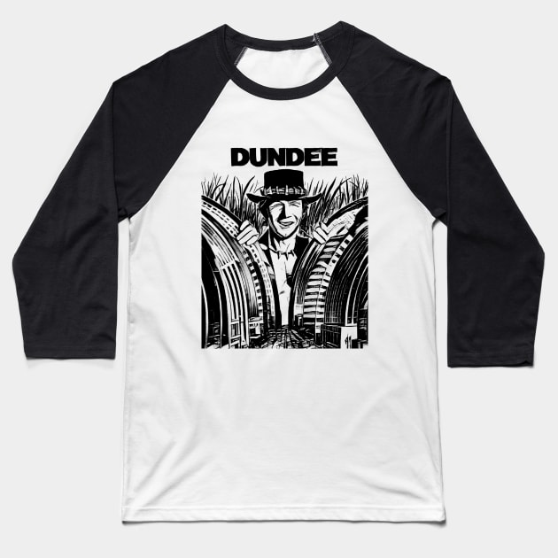 crocodile dundee Baseball T-Shirt by RetroScribbles